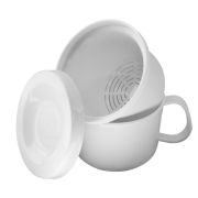 Емкость-контейнер для дезинфекции полимерный с перфорированным поддоном и крышкой, цвет белый, объем 0.2 л