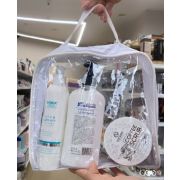 Косметичка прозрачная с белой гранью 20*24 см