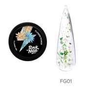 Гель с сухоцветами RockNail Flower Power FG01 Gardenia Gang 10мл