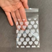 Подарочные пакеты прозрачные 10 х 8 см, 50 шт, белые сердечки