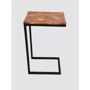 Приставной столик Лофт 400*300*680 мм (ЛДСП венге темный/металл черный)