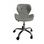 Стул Ракушка хром колеса, темно-серый