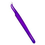 Пинцет Мини-L изогнутый 90° Enigma (purple metallic) с ручной заточкой extra-sharp