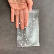 Подарочные пакеты прозрачные 10 х 8 см, 50 шт, белый горошек